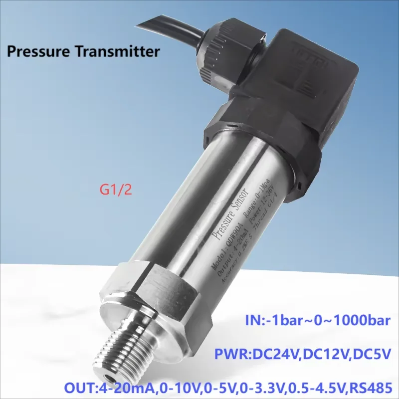 G1/2 pressure sensor transmitter 0-0.1bar 10bar 50bar 5bar 10bar 60bar pressure sensor 4-20mA 0-3.3V 0-10V pressure gauge