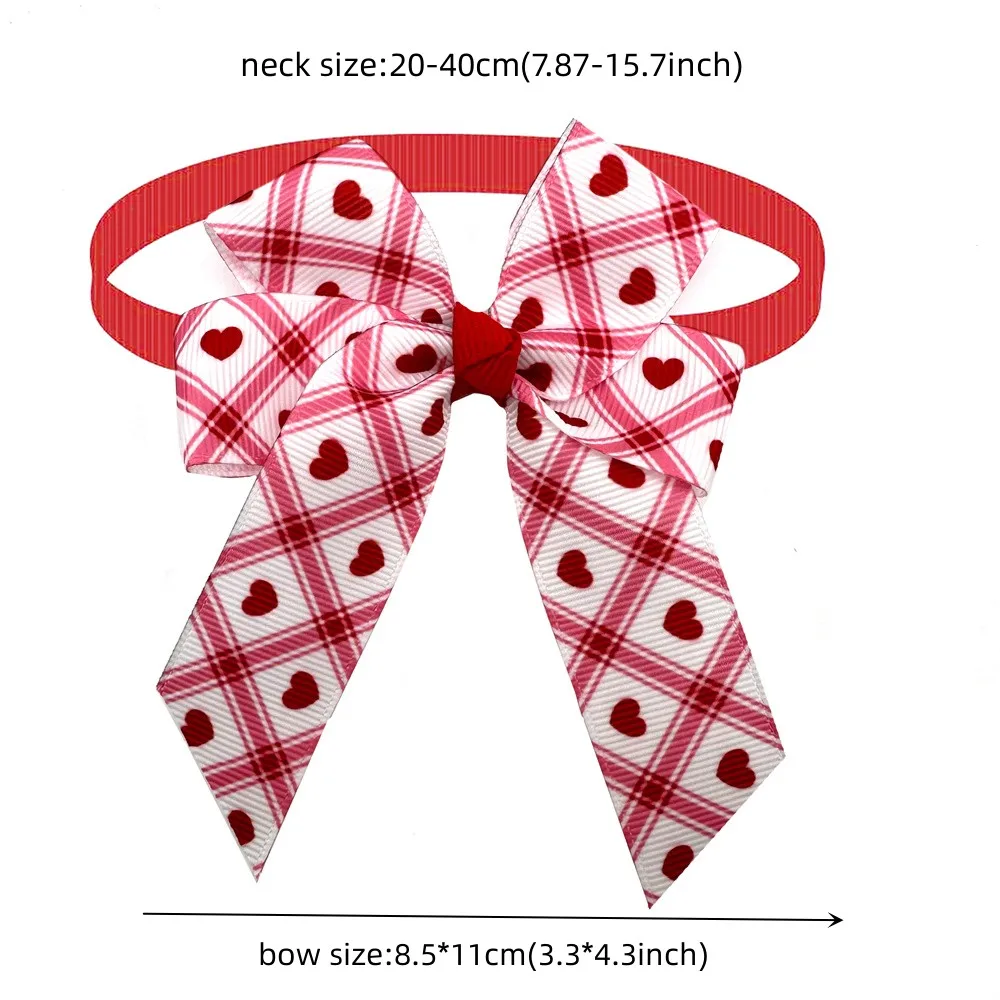 50pcs Valentine's Day Dog Bow Tie Fashion Pet Dog Bowtie Adjustable Puppy Dog Collar Pet Bow Necktie for Small Dogs Pet Supplies