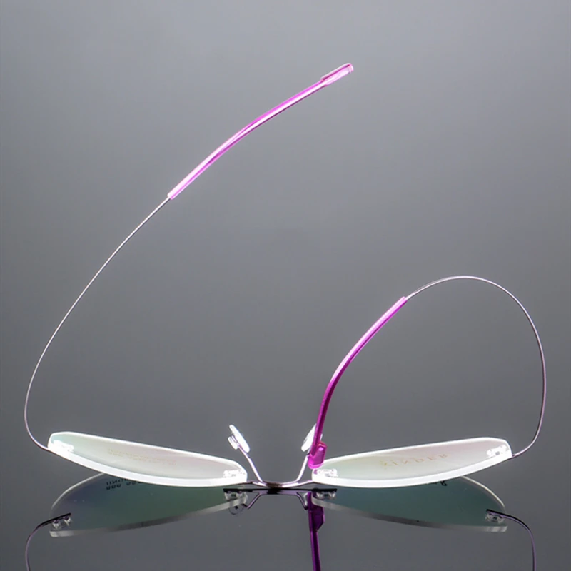 Rimless Myopia Glasses -0.5 to -8.0 Men Women Frameless Alloy Prescription Spectacles Blue Light Blocking Or Photochromic UF176