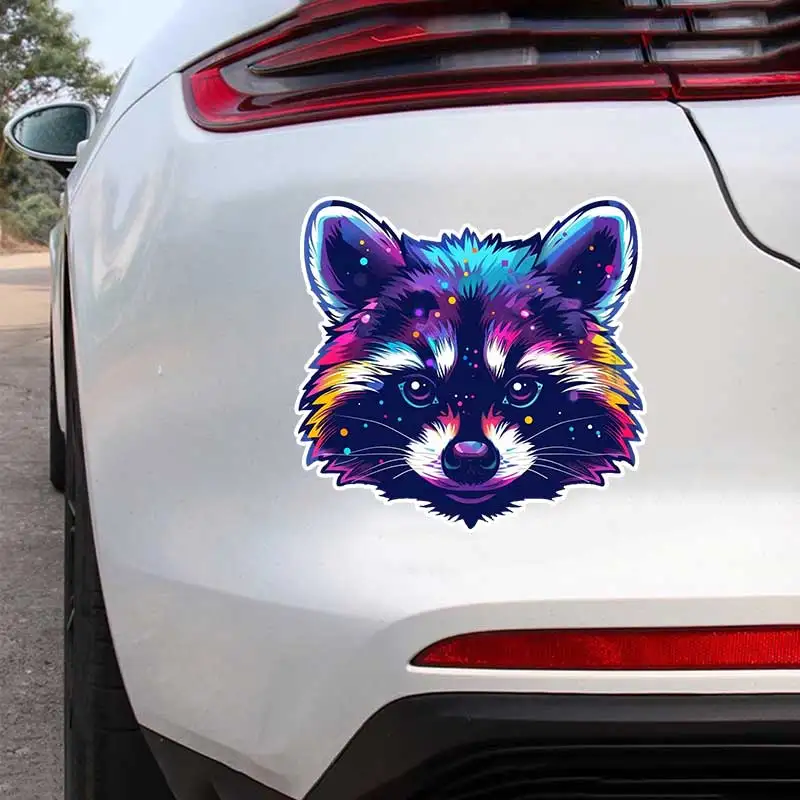 

Colorful Raccoon Car Sticker Vinyl Decal Waterproof Rear Window Motorcycle Camper Bumper Truck Laptop Decoration SH1609