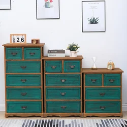No-Assembly Solid Wood Living Room Cabinets, Versatile Bucket Cabinet, Bedside Wooden Storage Solutions