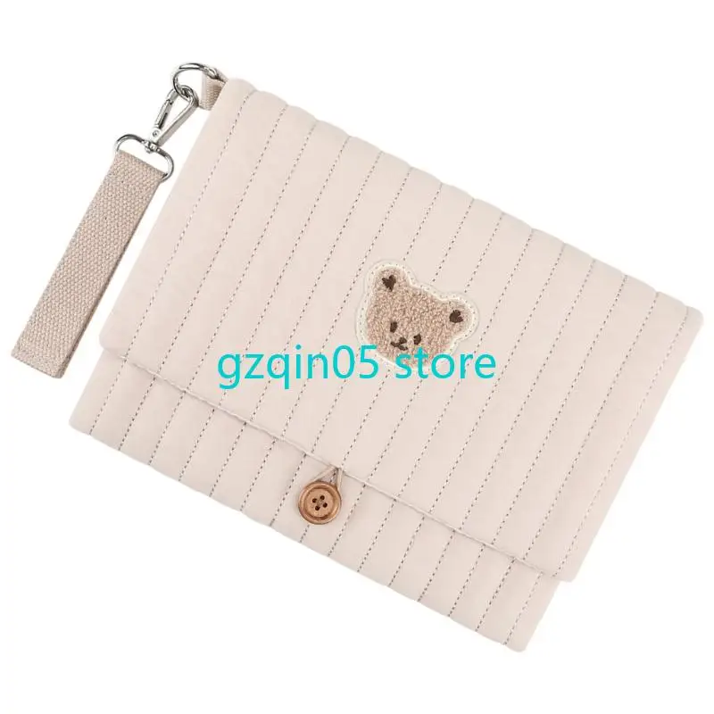 حقيبة حفاضات معلقة موفرة للمساحة H055، عربات قماش قطنية قابلة للطي، متوافقة مع منظم أساسي للسفر خفيف الوزن #4