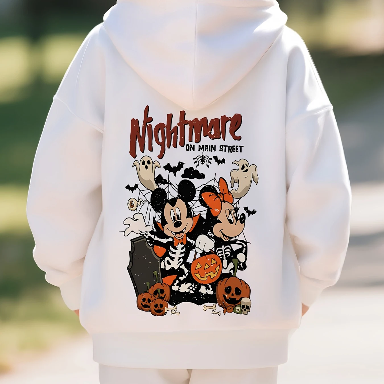 ديزني هوديي هالوين زي ملابس الحفلات كم طويل البلوز البلوز الجرافيك هوديس المتضخم قميص الرجال النساء الملابس