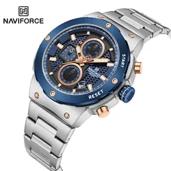 NAVIFORCE Sports Watch For Men Waterproof Luminous Chronograph Man Wristwatch Stainless Steel Men's Quartz Watches Male Reloj