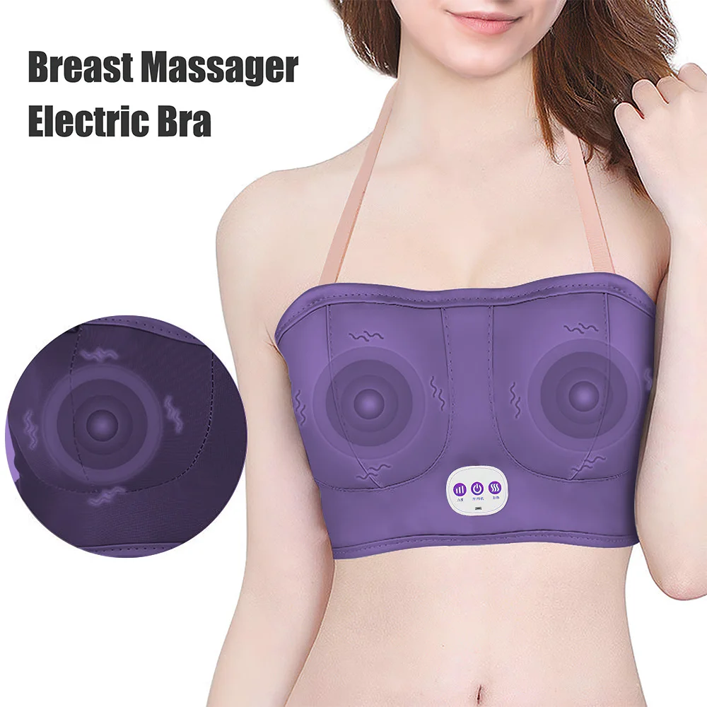 Electric Bust Massager USB Wireless Breast Massager Massage Heating Enhancer Breast Beauty Device