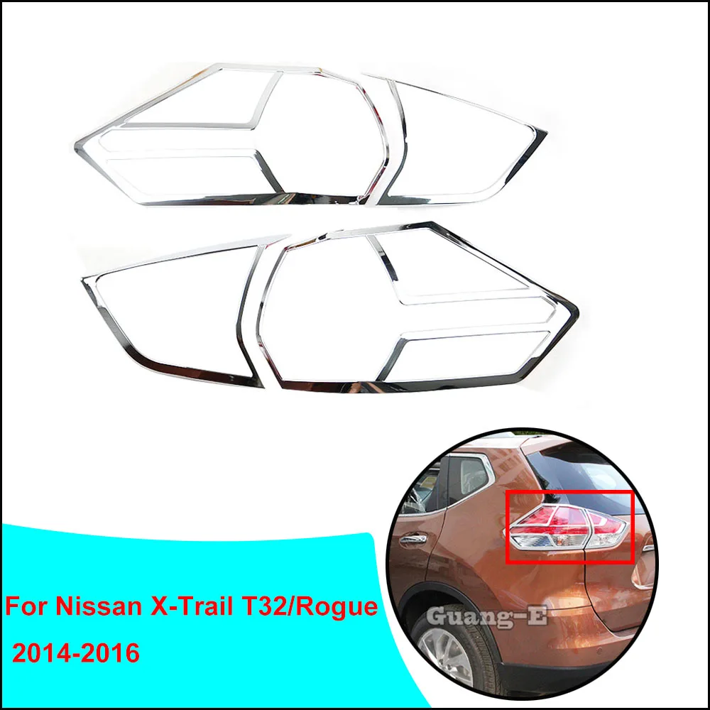 

Car Detector ABS Chrome Cover Trim Back Tail Rear Light Lamp Frame Stick Hood For Nissan X-Trail Xtrail T32/Rogue 2014 2015 2016