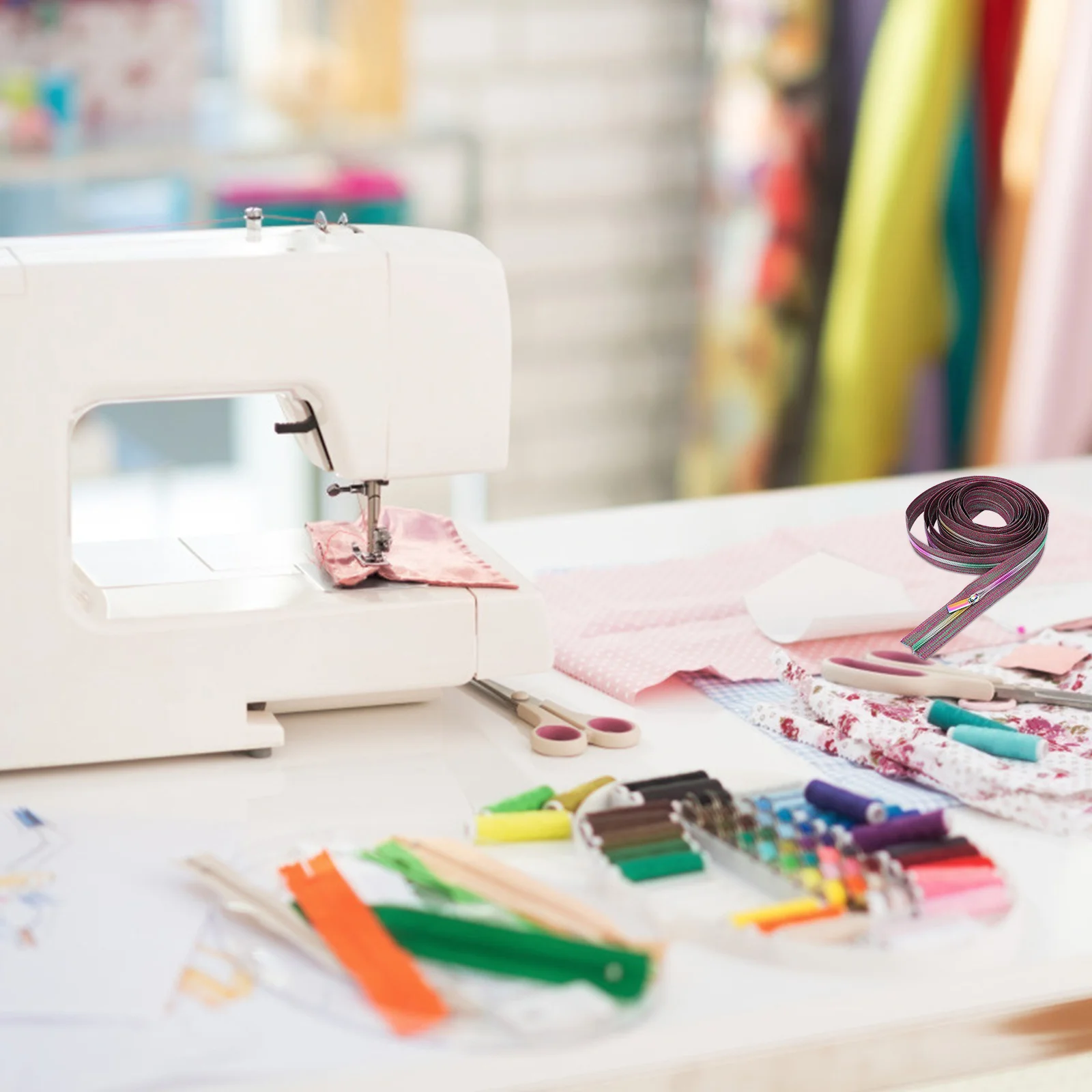 

5 Yards Nylon Coil Zipper Fabric with 10 Detachable Zipper Pullers for Backpack Luggage Craft Repair Nylon Coil Zippers