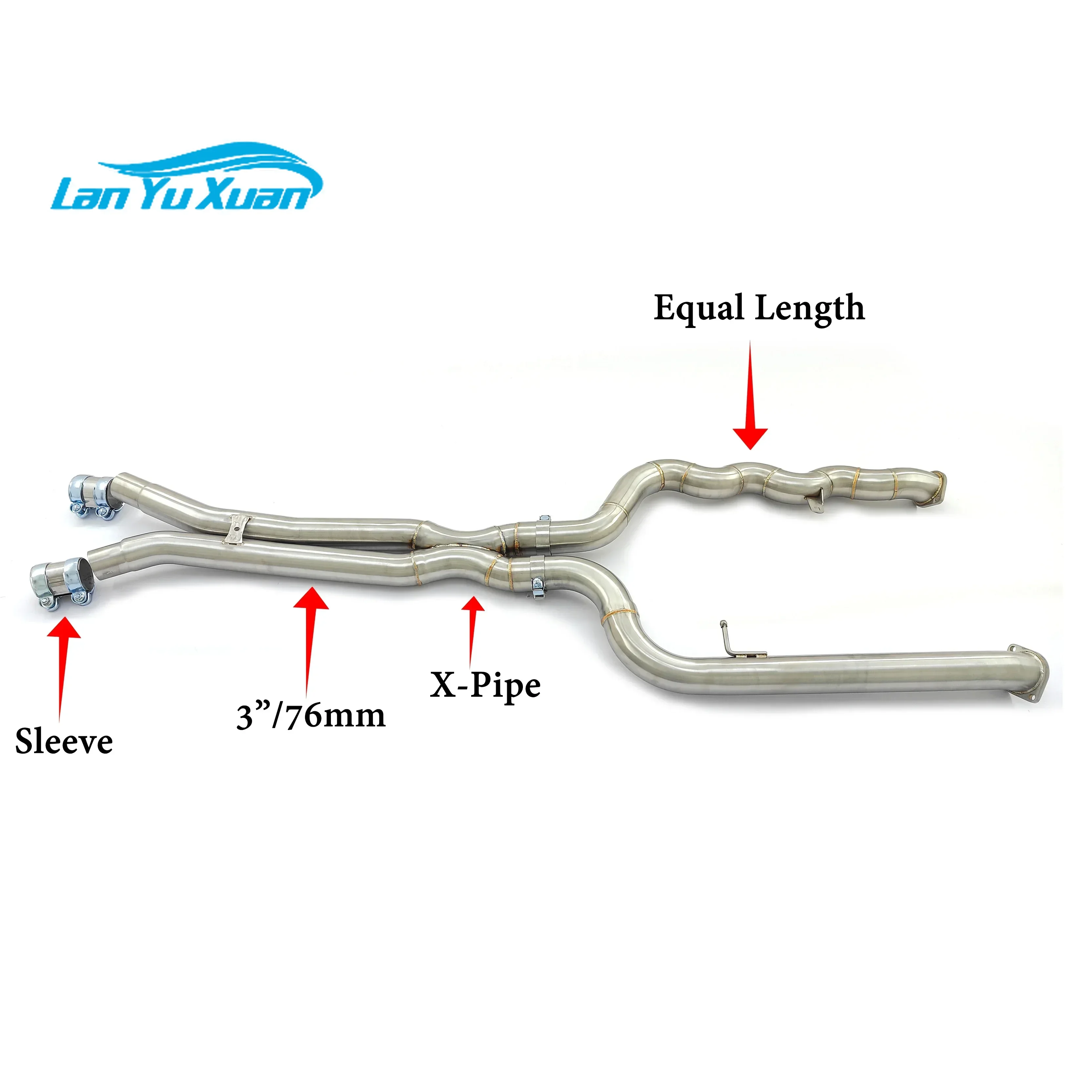 Fast Shipping Exhaust Pipe 76mm Stainless Steel Equal Length Midpipe for BMW S58 M3 M4 G80 G82 3.0T Downpipe Mid Pipe