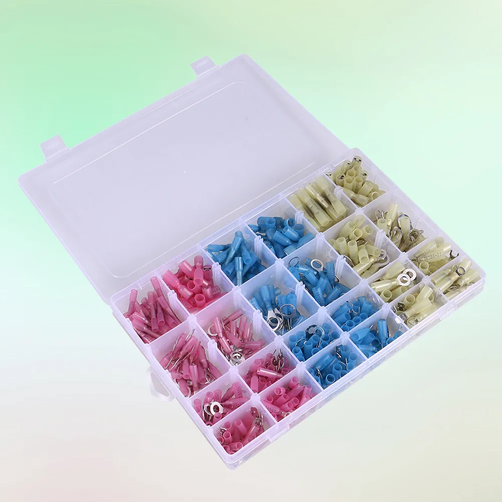 

481pcs Waterproof Heat Shrink Butt Connectors Solder Ring Terminal Marine Auto Wiring Sealed Insulated Cable Repair Tube