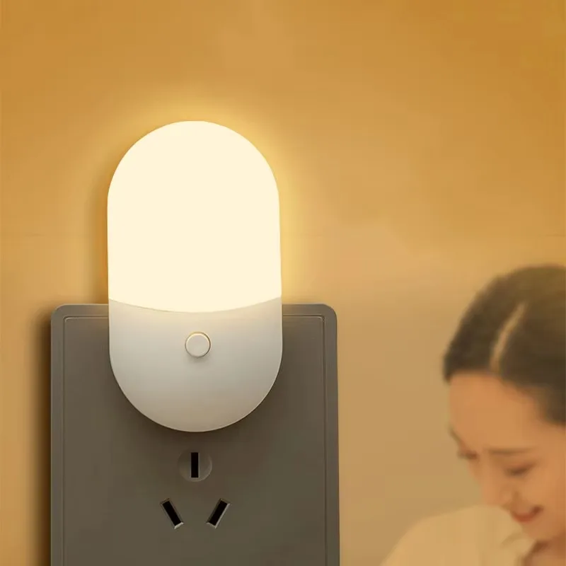Plug In Mini Night Light Bedroom Baby Nursery Decor Indoor Decorative Lighting Lamp for Living Dining Room Wall Warm Set