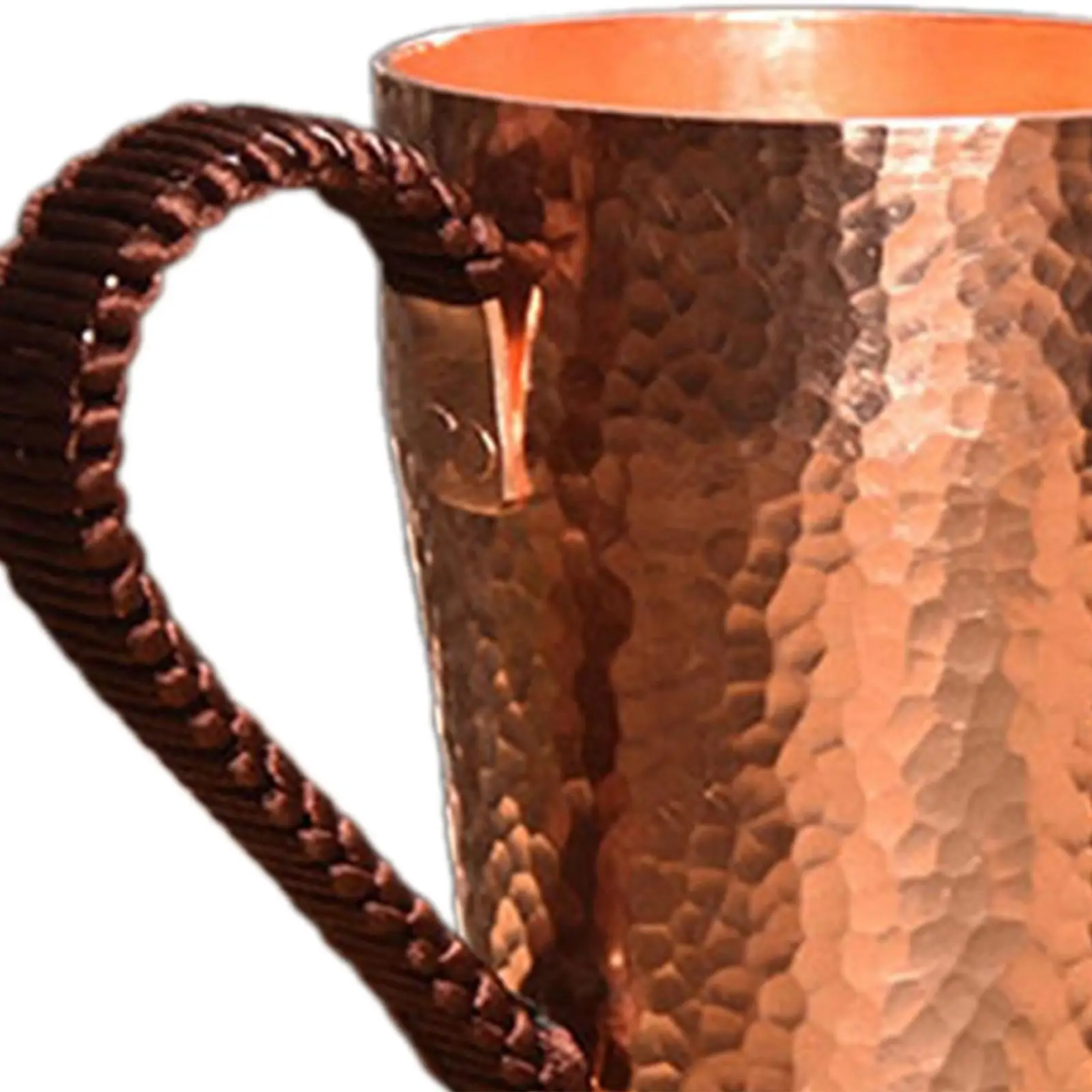 Copper Coffee Mug Handmade Pure Copper Cup Portable 400ml Water Mug Drinkware for Hot and Cold Water Milk Kitchen Restaurant