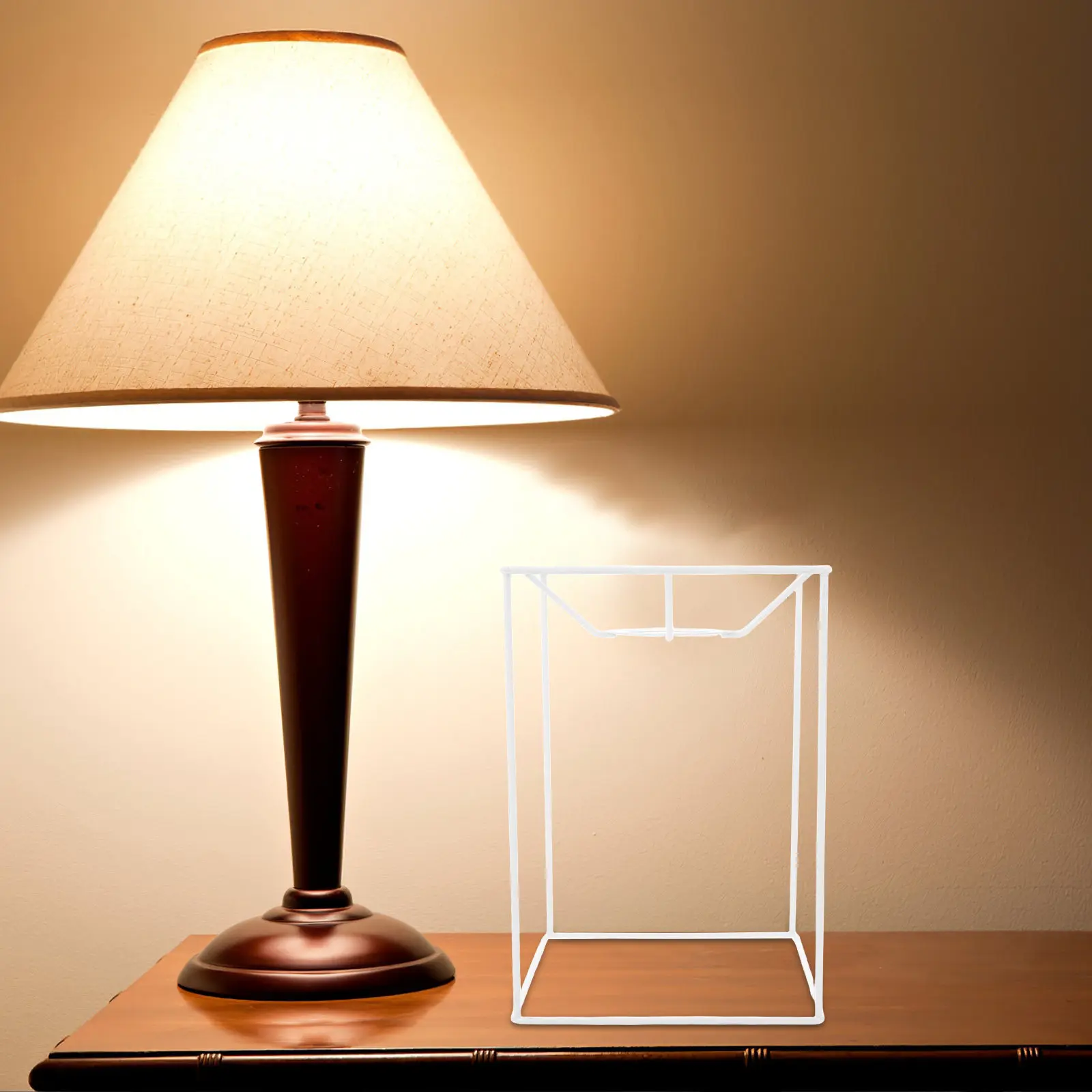 

E27 DIY Iron Wire Lampshade Frame Lamp Shade Bracket Stylish Desk Lamp Shade Frame Easy to Clean Iron Stand for Lampshade