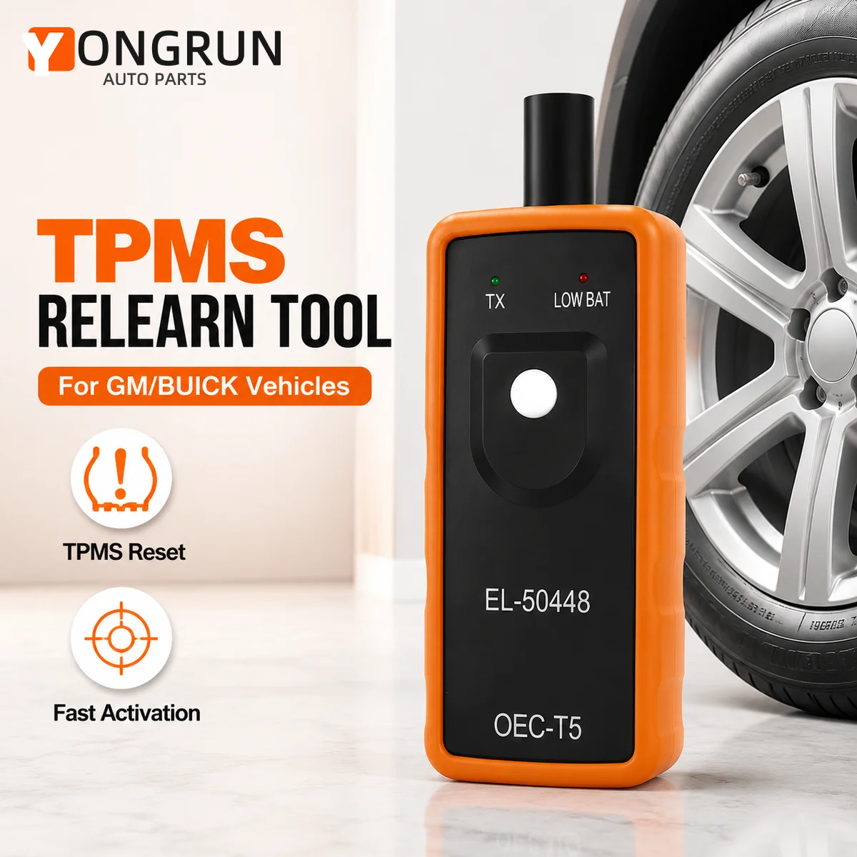 YONGRUN TPMS Reset Tool Fit for Buick Vehicles, Tire Pressure Monitor Sensor Relearn Activation Tool, OE EL-50448 OEC-T5