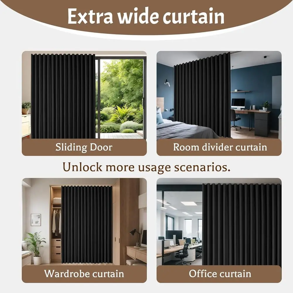Verdunkelbare wärmeisolierte Vorhänge, 2,4 m breit, für Wohn- und Schlafzimmer, 100 x 84 cm