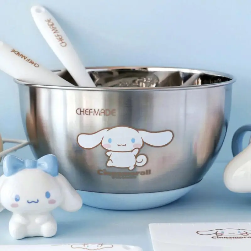 

Горячая миска Sanrio Hello Kitty Sus Basin Kawaii Anime Fashion Sus 304, миска для смешивания фруктов и овощей, раковина для салата, кремовая раковина, новинка