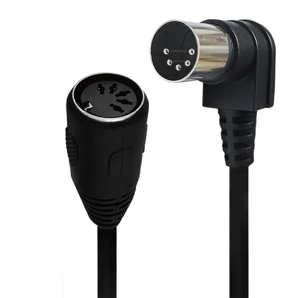 Right Angled 90 Degree MIDI 5-Pin DIN Male to Female Audio MIDIAT Adapter Cable for MIDI keyboard MIDI Extension Cable