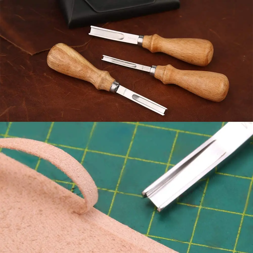 ABSJ-3 Size Leather Edge Beveler Tool 4Mm 6Mm 8Mmedge Skiving Beveler DIY Beveler Trimming Leather Edge Press