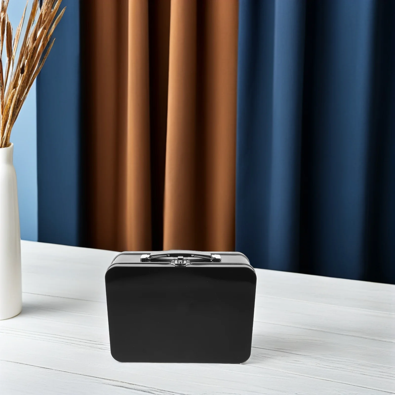 

Metal Lunch Box Small Tin Storage Container With Handle Hinged Lid Leakproof Portable Food Case For Snacks Crafts Jewelry