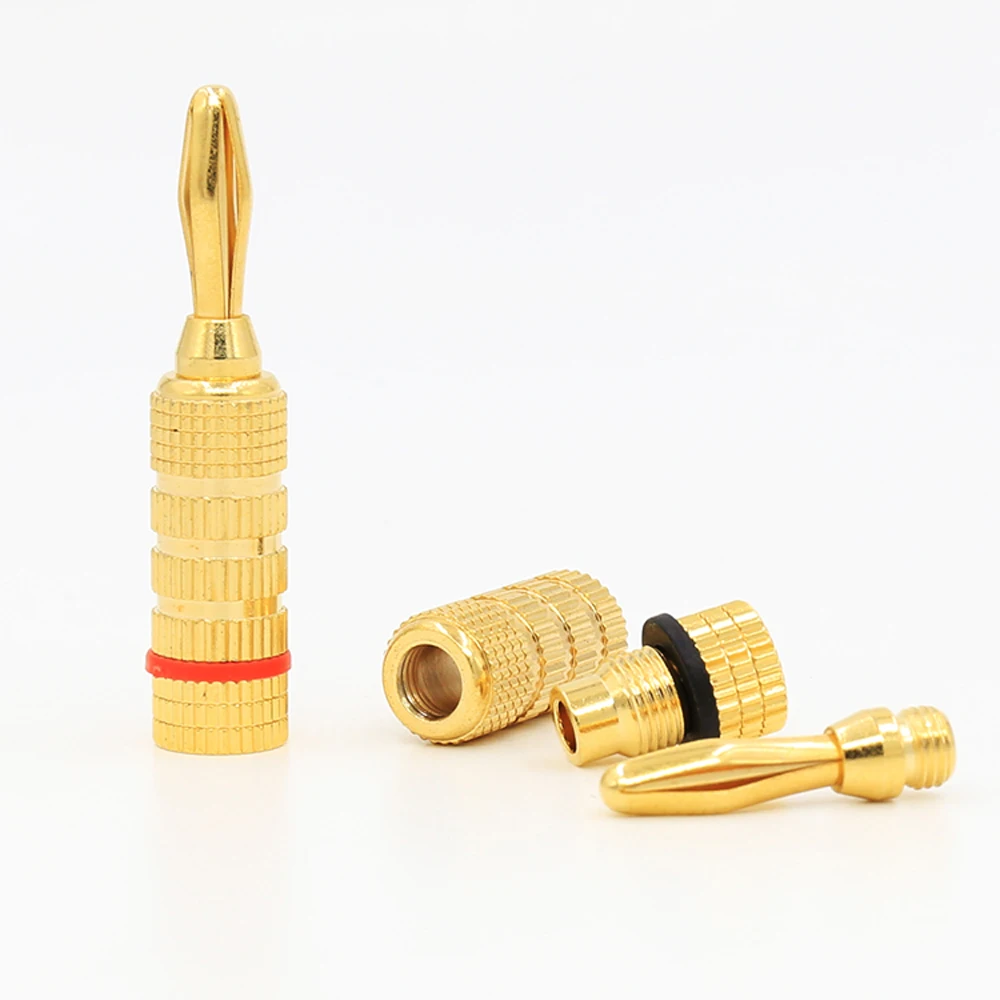 24k金メッキバナナプラグスピーカー用、バナナロックプラグ、ハイファイスピーカー、スピーカーケーブル、ba1459
