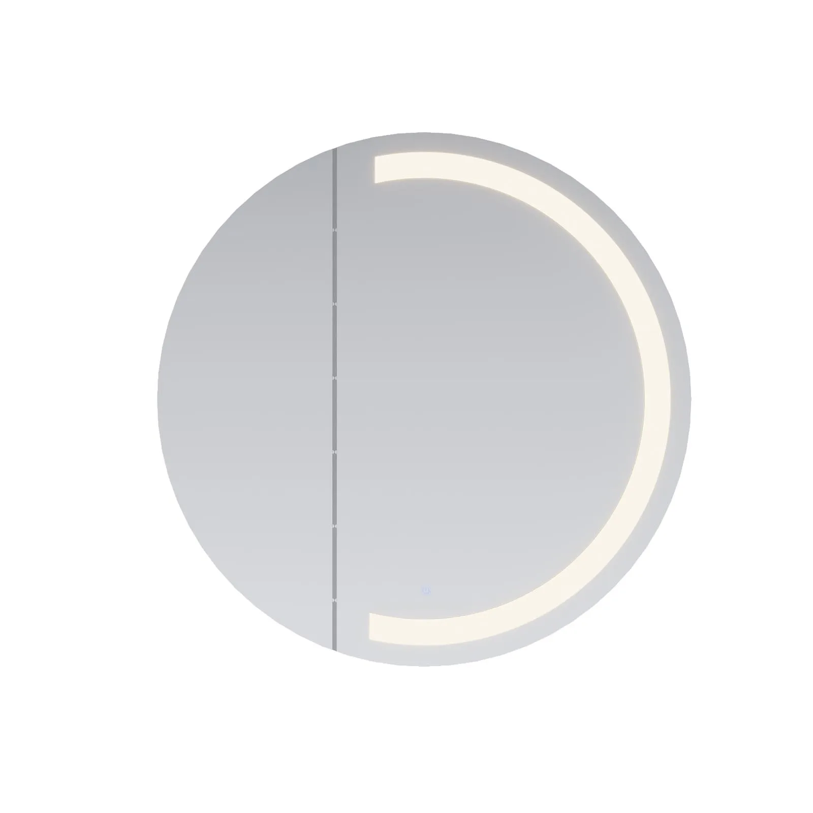 Customized Modern Plywood Round Hotel Medicine Cabinet Illuminated Wall-Mounted 5MM Thick Mirror Plywood Carcase for Bathroom