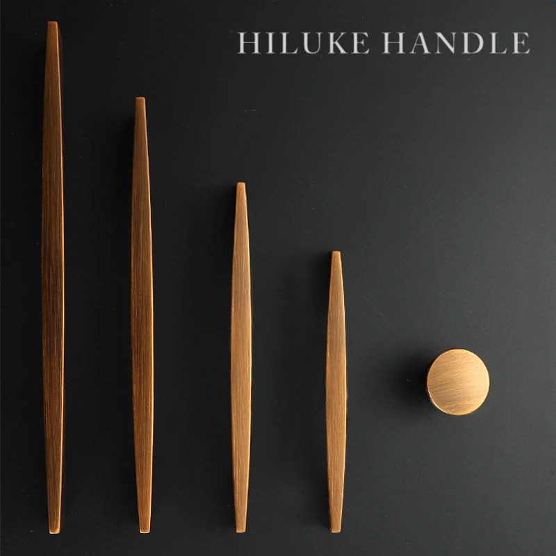 Nordic modern minimalist wardrobe door handle, antique coffee color solid single-hole drawer shoe cabinet pull handle, furniture