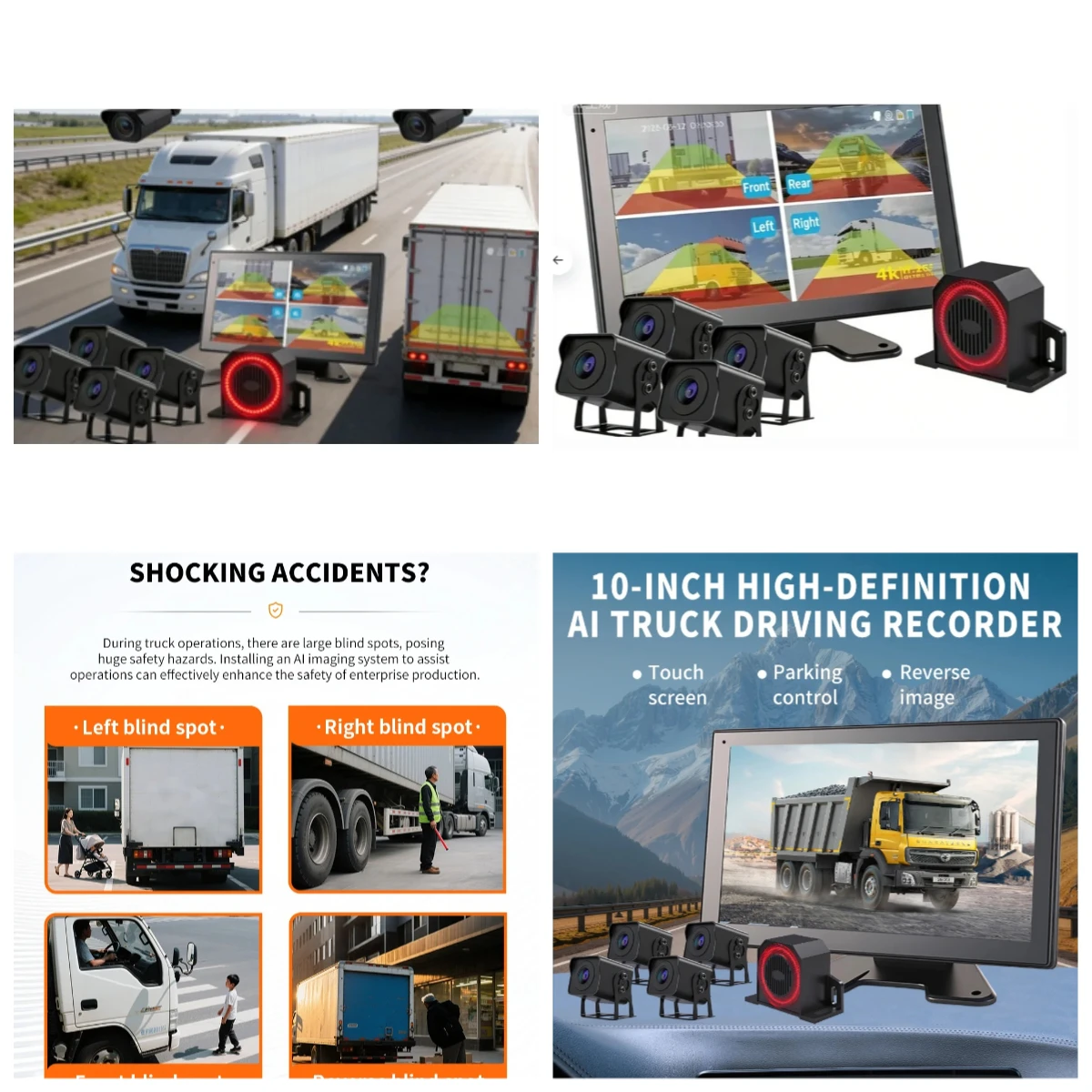 20264-Channel 360-Degree Truck System with AHD IPS Waterproof Function Provides Comprehensive Panoramic View Vehi