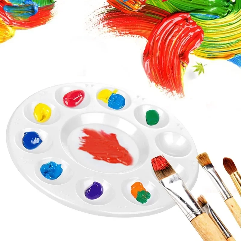 10 Grid Mini Circular Color Palette Childrens Acrylic Watercolor Color Palette Pigment Tray/Set of 15