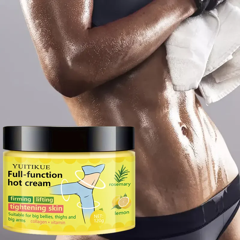 YUITIKUE Crema Reafirmante y Lifting de 120g con Romero, Limón, Colágeno y Vitaminas para Reafirmar la Piel del Abdomen, Muslos, Brazos y Cuerpo
