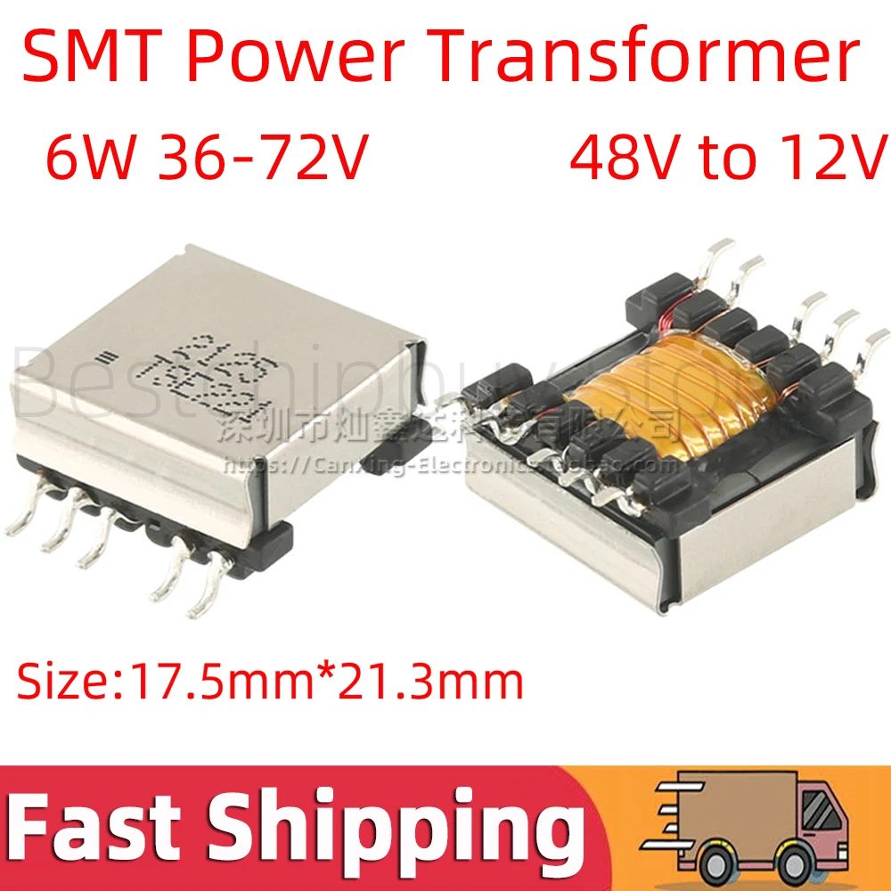 

2pcs TSE221 SMD SMT EFD15 Type PoE Switching Power Supply Transformer 36V-72V 48V to 12V 0.5A Replace POE60F-12LD