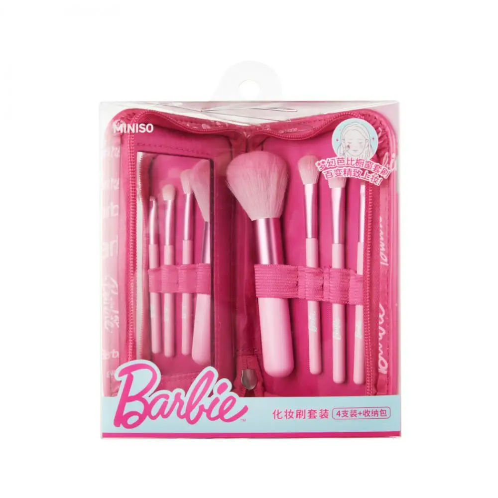 Miniso Barbie Makeup Kit borsa portaoggetti portatile con specchio pennello in polvere sciolto pennello per ombretti set per il trucco