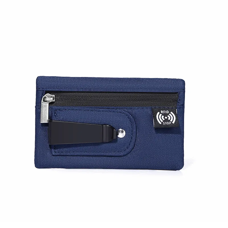 1 x Mini-Geldbörse, einfache Stofftasche mit Reißverschluss und Gürtelclip, nicht geflochtener RFID-blockierender Geldbeutel-Organizer für Bargeld und Münzen – Detail 10