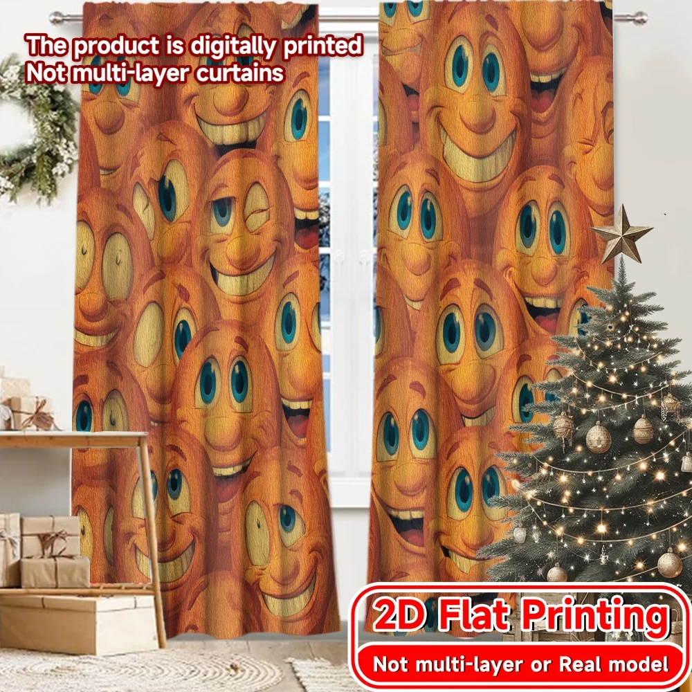 2D FLAT PRINTING 2pcs Curtains (Without Rod) Cheers to Good Times New yearFestival Popular Curtains&Drapes Durable Polyester