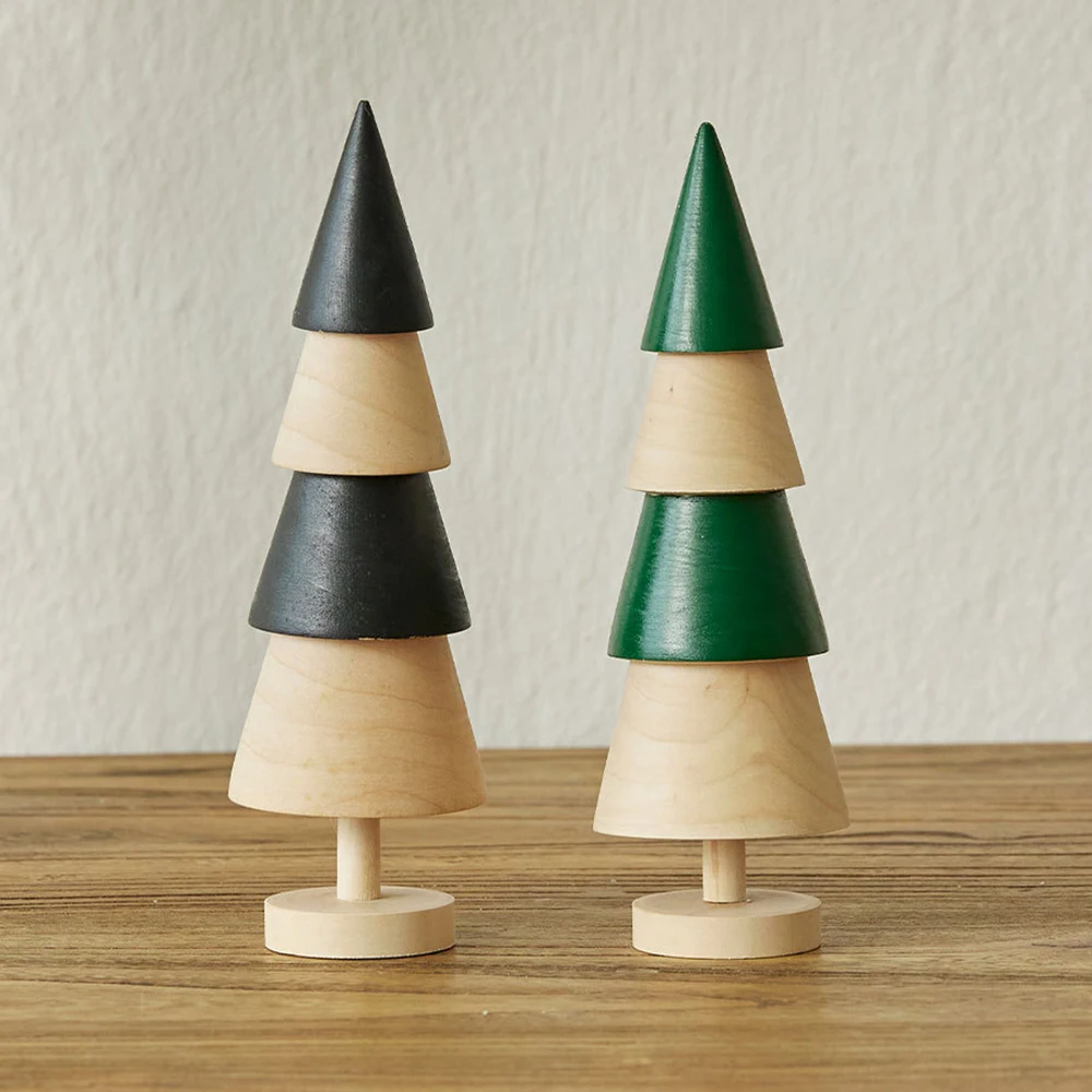 

Christmas Tree Wooden Christmas Decorations for Living Room Table Office Christmas Ornaments Miniature Home Decorations Figurine