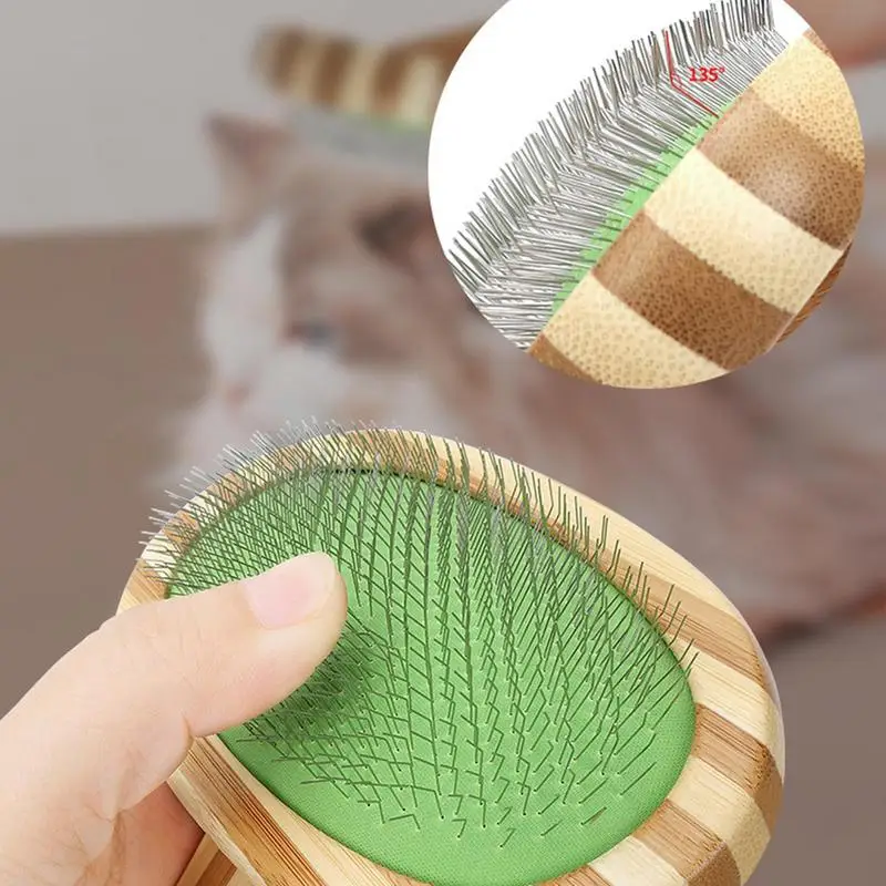 

Dog Comb Dog & Cat Brush Wooden Handle And Fine Tooth Dog Combs For Grooming Long Or Short Haired Dogs And Cats Shedding Tangled