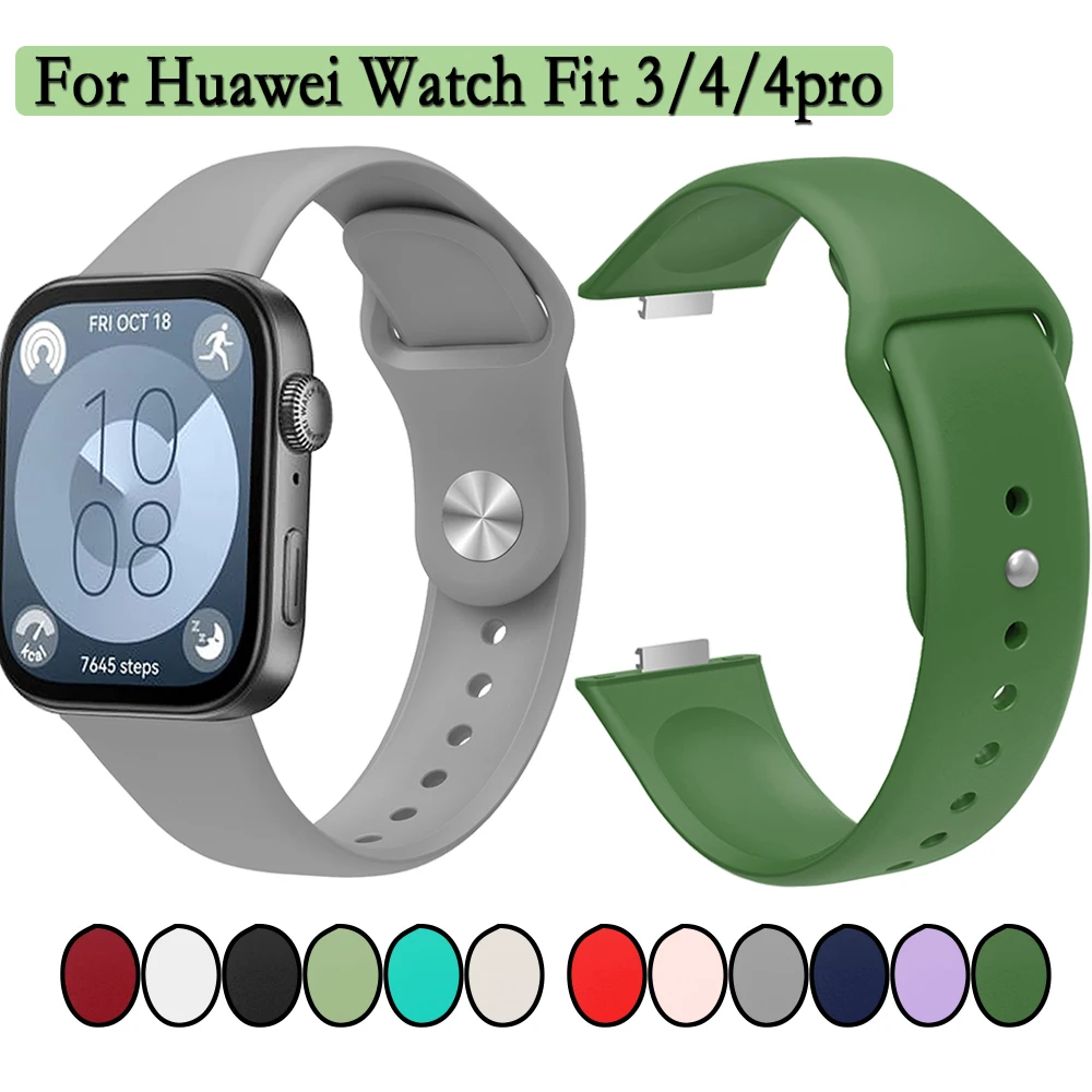 

For Huawei Watch Fit 3/4/4pro Adjustable Strap With Hidden Buckle High Quality Durable Silicone Wristband For Huawei Watch Fit 3