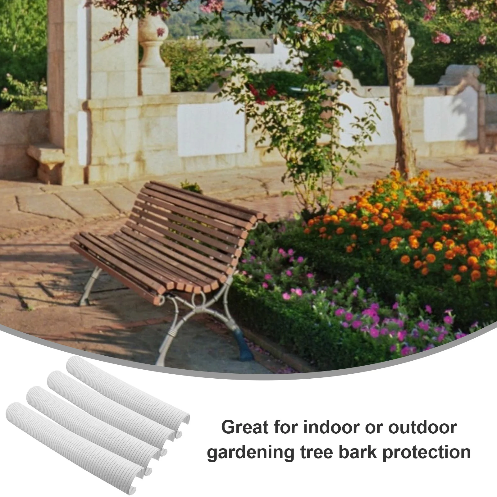 

4pcs Spiral Tree Guard Pvc Trunk Protector Sturdy Weatherproof Pest Resistant Lightweight Outdoor Indoor Gardening Bark