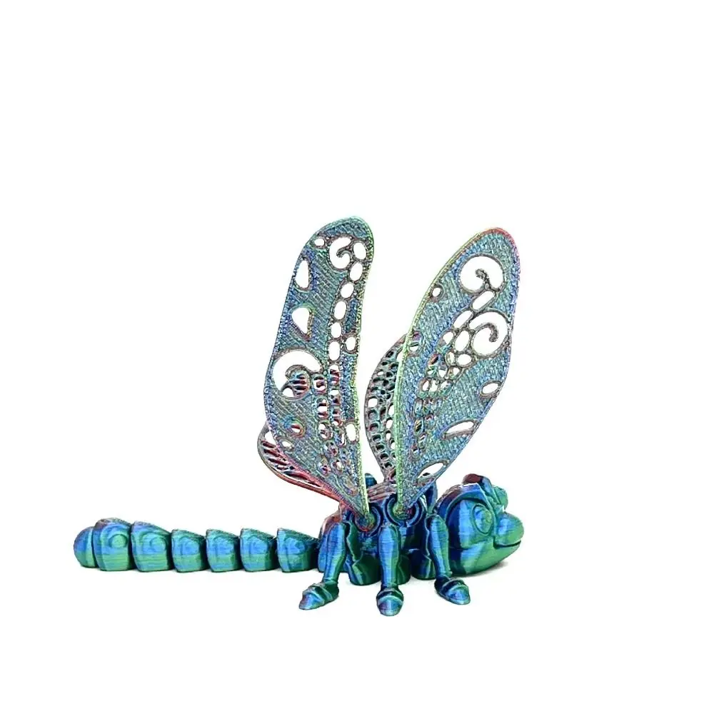 Libellule simulée imprimée en 3D, articulations rotatives et poseables, Figurine de libellule imprimée en 3D, articulations d'animaux flexibles