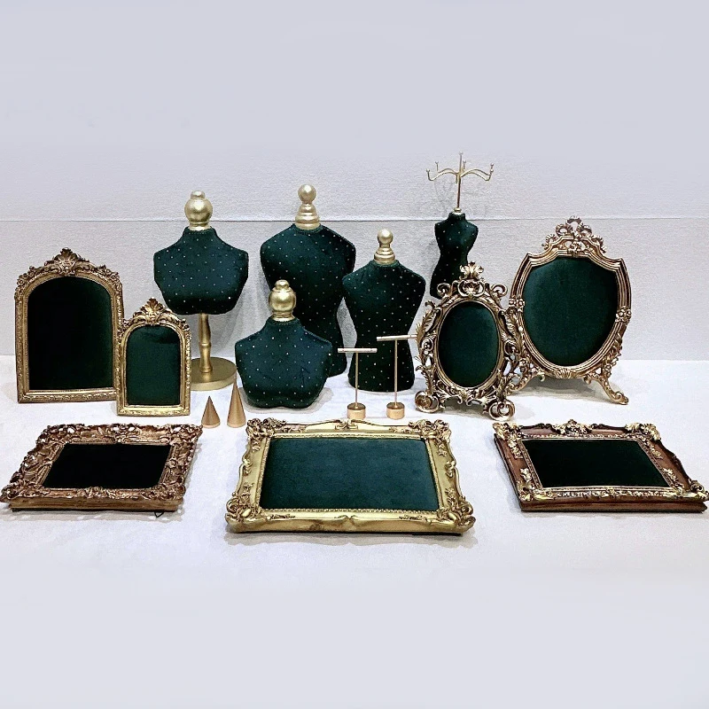 

Темно-зеленая подставка для ювелирных изделий, серьги, кольца, подвески, ожерелья, браслеты, подставка для хранения, подставка для стойки