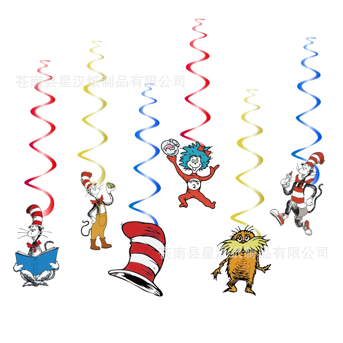 Anime the cat in hat Birthday Acrylic Cake Topper Party Decoration Cake Decor Flag Baby Shower Baking DIY Supplies Kids Gift