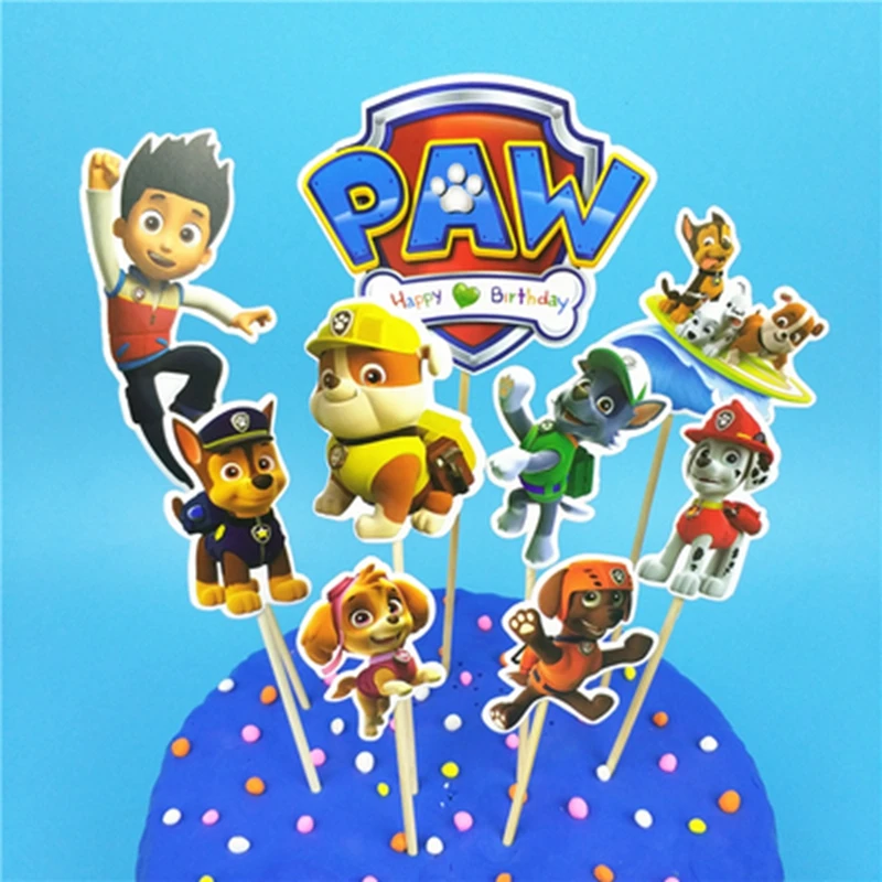 Paw Patrol Skye Cartoon Anime Figure Cake Candle Kids Birthday Decoration Party Accessories Gift Supplies Cosplay - view 4