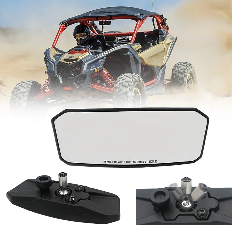 Anti Shock Rearview Mirror for Can Am Maverick X3 UTV Off-Road Vehicle Center Reverse Glass Heavy Duty Upgrade