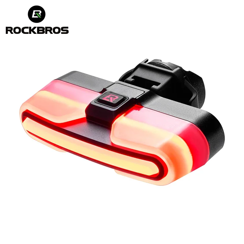 ROCKBROS IPX6 Bike Taillight Bicycle Tail Light Type-C Rechargeable LED Warning Rear Lamp 500mAh Smart Light Flashlight Outdoor