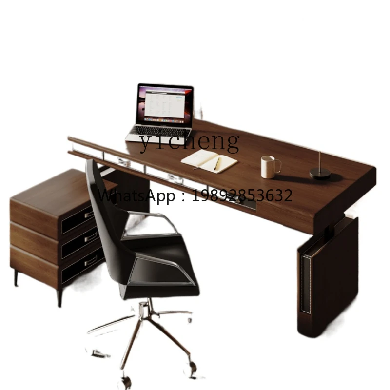 BB  Black Walnut Solid Wood Electric Lifting Table Ash Standing Computer Desk