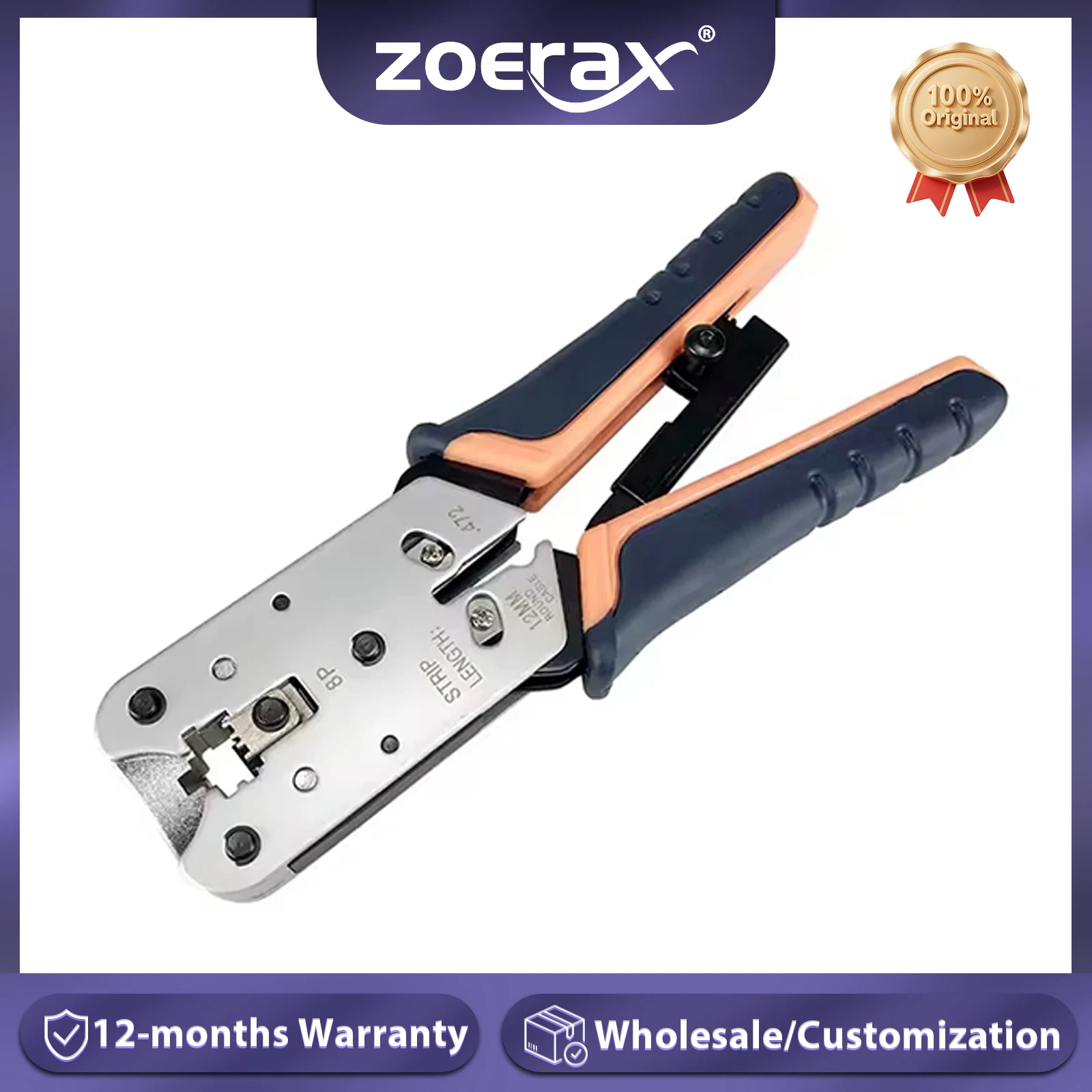 Сетевой обжимной инструмент ZoeRax, модульный обжимной инструмент, набор инструментов для сетевого провода, обрезка и полоска сетевых кабелей только для 8P rj45