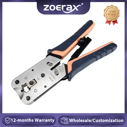 ZoeRax Network Crimping Tool Modular Crimper Networking Wire Tool Kit Cut and Strip Networking Cables only for 8P rj45