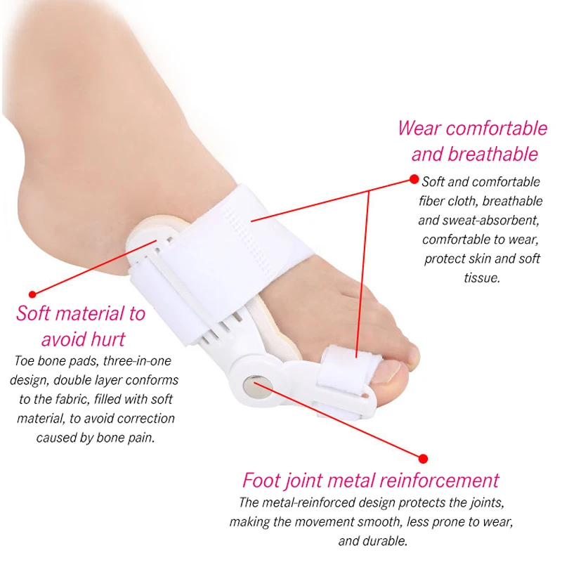 1pc/2pcs Bunion Corrector Rotatable Toe Separator Straightener Foot Pain Relief Corrector Unisex Foot Hallux Valgus Braces