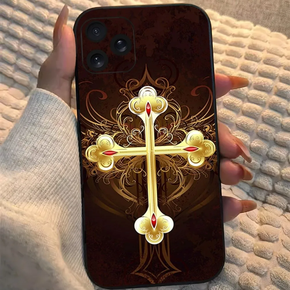 เคสมือถือลายกางเขนของพระเยซูคริสต์สำหรับ iPhone 8 11 12 13 14 15 MINI X XR XS PRO Max PLUS PLUS