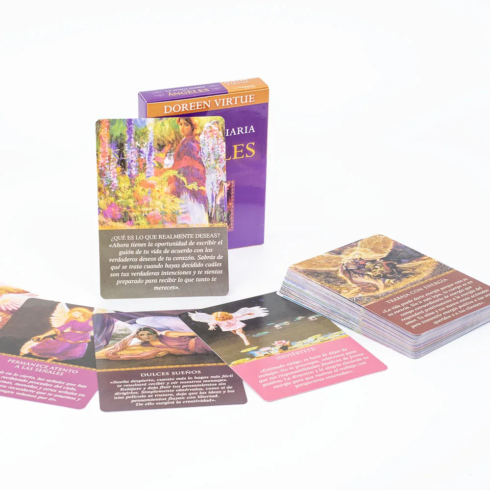 Tägliche Anleitung von Your Angels Oracle 44-Karten-Deck 10,4 * 7,4 cm Spanische Version Fate Divination Tarot-Brettspiel – Detail 6