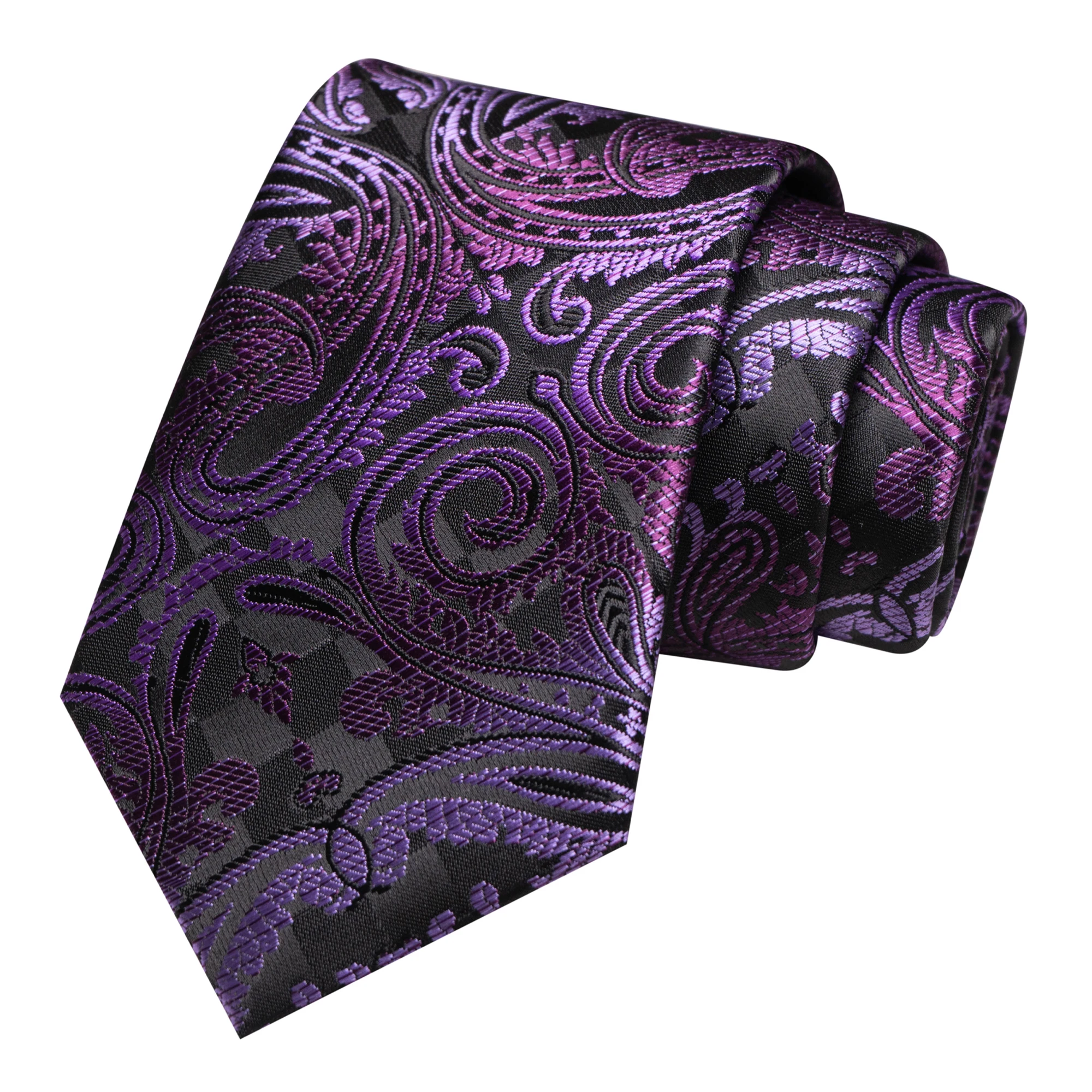Luxuriöse 8CM Herrenkrawatten, kariert, Paisley-Muster, klassische Business-Krawatte, Jacquard-gewebte Krawatten für Herren, Bräutigam, Hochzeit, Party, Accessoires – Detail 5