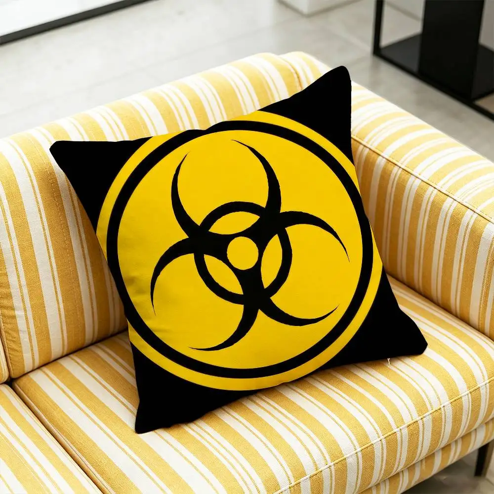 For Warning Icon Danger Banning Throw Pillow Case 45cm 30cm 40cm Decoration DIY Square Chair Pillowcase Pad Cover